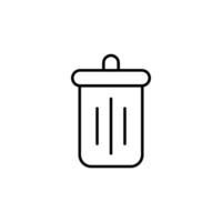 Garbage Vector Symbol for Stores and Shops. Perfect for web sites, books, stores, shops. Editable stroke in minimalistic outline style