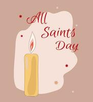 All Saints Day greetings banner, all saints day greeting  vector flat cartoon background