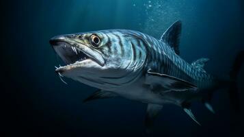 Wildlife photography of Photo of Barracuda. Generative AI