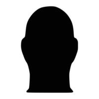 Silhouette of a male head in profile on a white background. vector