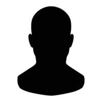 Silhouette of a male head in profile on a white background. vector