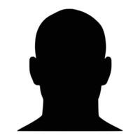 Silhouette of a male head in profile on a white background. vector