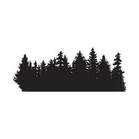 Vector illustration of pine silhouette On  white background Pro Vector