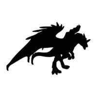 Dragon silhouette. Vector of dragon silhouette.