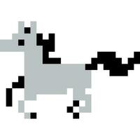 Horse cartoon icon in pixel style. vector