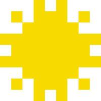 Sun cartoon icon in pixel style. vector
