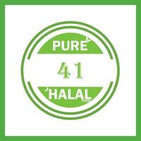 design with halal leaf design 41 vector