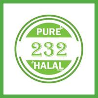 design with halal leaf design 232 vector