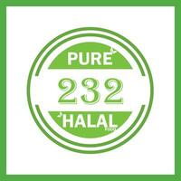 diseño con halal hoja diseño 232 vector