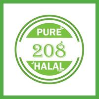 design with halal leaf design 208 vector