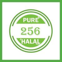 design with halal leaf design 256 vector