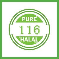 design with halal leaf design 116 vector