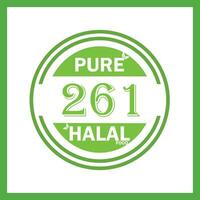 design with halal leaf design 261 vector