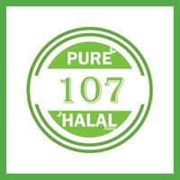 design with halal leaf design 107 vector