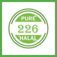 design with halal leaf design 226 vector