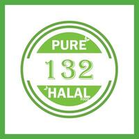 design with halal leaf design 132 vector