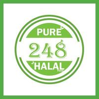 design with halal leaf design 248 vector