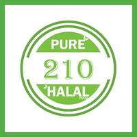 design with halal leaf design 210 vector