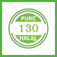 design with halal leaf design 130 vector