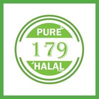 design with halal leaf design 179 vector