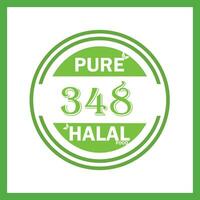 design with halal leaf design 348 vector