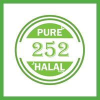 design with halal leaf design 252 vector