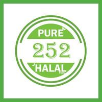 design with halal leaf design 252 vector