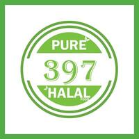 design with halal leaf design 397 vector