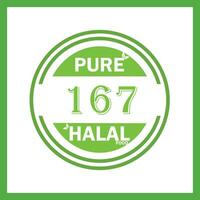 design with halal leaf design 167 vector