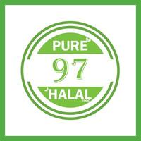 design with halal leaf design 97 vector