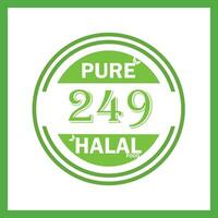 design with halal leaf design 249 vector