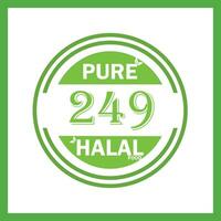 design with halal leaf design 249 vector