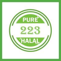 design with halal leaf design 223 vector