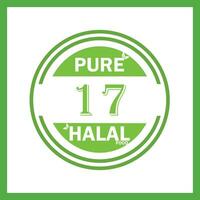 design with halal leaf design 17 vector