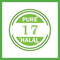 design with halal leaf design 17 vector