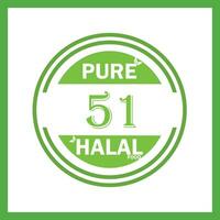 design with halal leaf design 51 vector