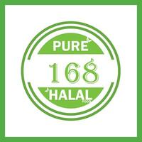 design with halal leaf design 168 vector