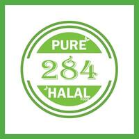 design with halal leaf design 284 vector