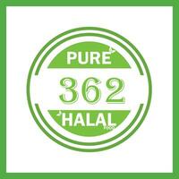 design with halal leaf design 362 vector