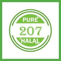 design with halal leaf design 207 vector