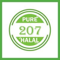 design with halal leaf design 207 vector