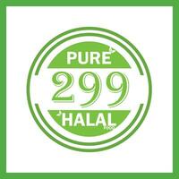 design with halal leaf design 299 vector