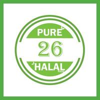 design with halal leaf design 26 vector