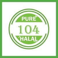 design with halal leaf design 104 vector