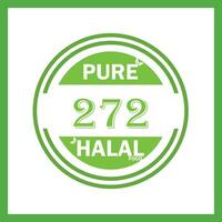 design with halal leaf design 272 vector