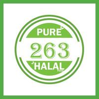 design with halal leaf design 263 vector