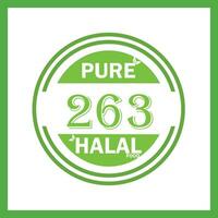 design with halal leaf design 263 vector