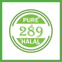 design with halal leaf design 289 vector