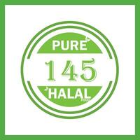 design with halal leaf design 145 vector