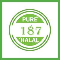 design with halal leaf design 187 vector